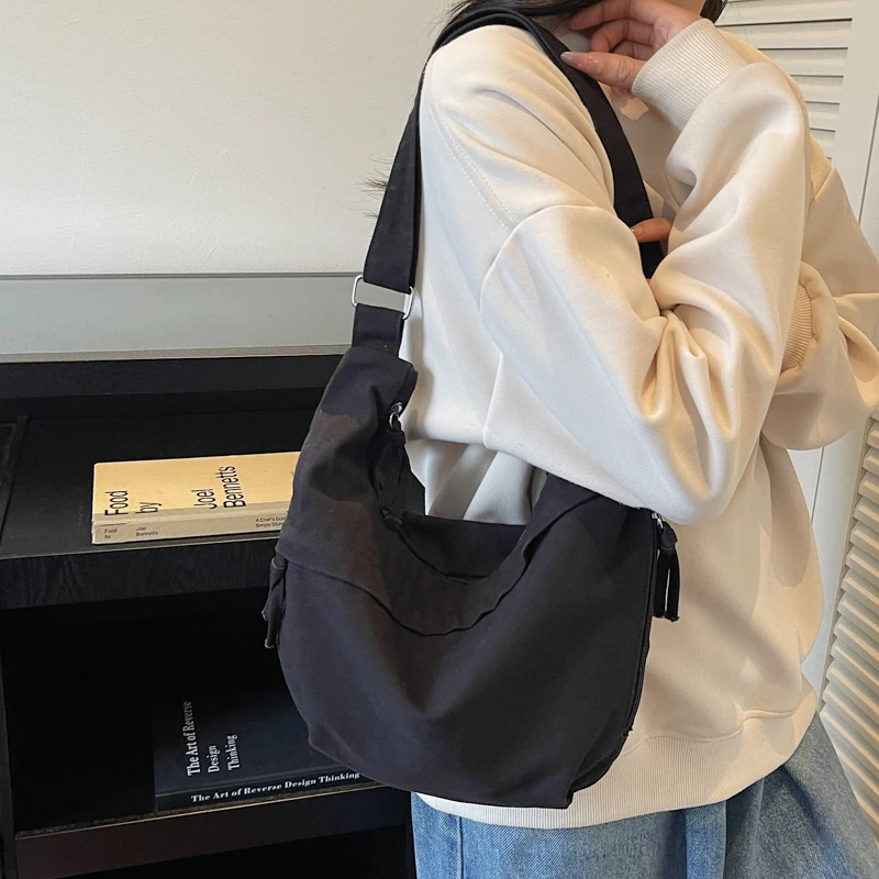 Canvas Underarm Bag with Adjustable Strap Crossbody Bags Dumpling Bags for Women Work Shopping Travel Daily