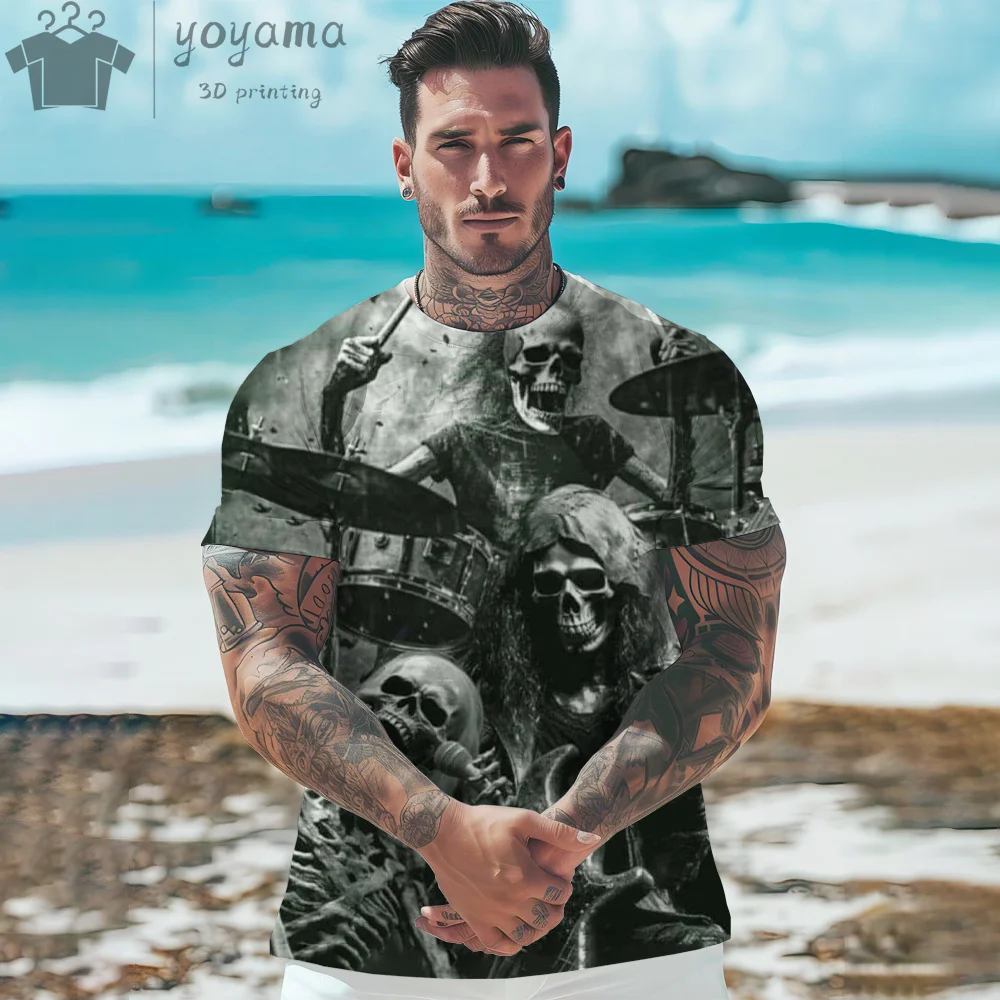 Revive Skull Gothic Print Mens XXXL Tshirt In Lowest Price Only In BD main image 1