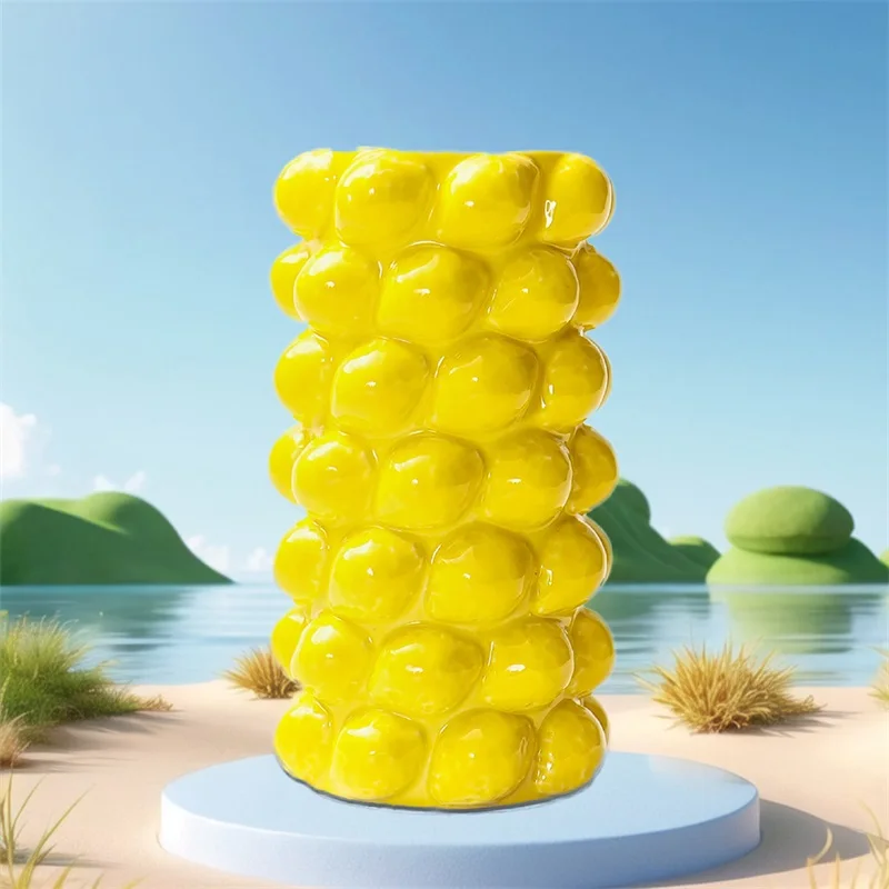Fruit Vase Cute Flower Vase Table Centerpiece Cute Decoration with 3D Lemon/Strawberry Design for Home 4