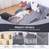 Toddler Bed, Child Bed for Kids with Safty Broad,Standard Crib Size Toddler Bed, Certified Fabric Toddler Beds,Toddler Flood Bed 6
