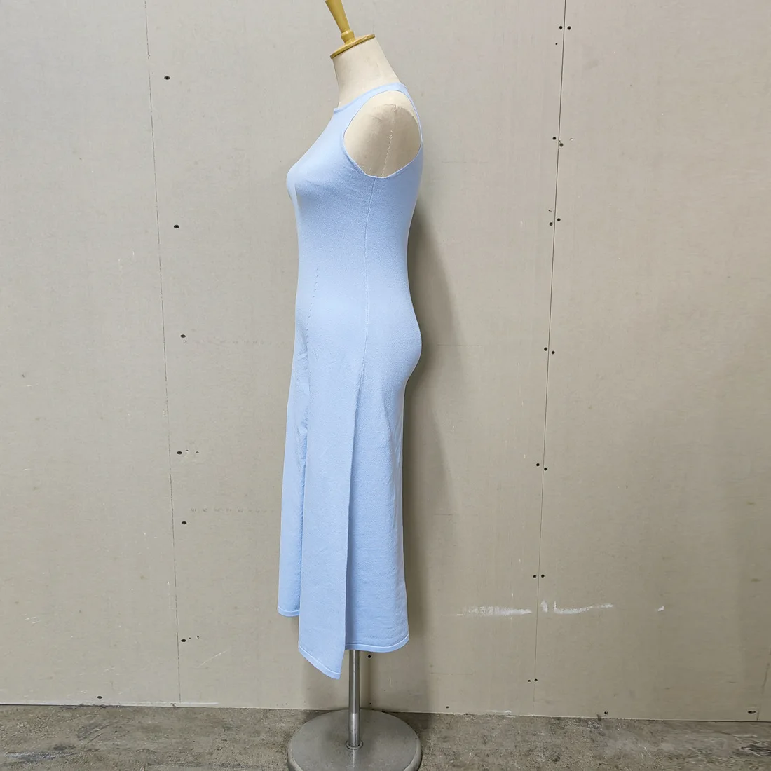 Summer New Sleelvess Slim Bodycon Dress Women Casual High Split Out Solid Holiday Beach Sundress White Tank Dresses 2025