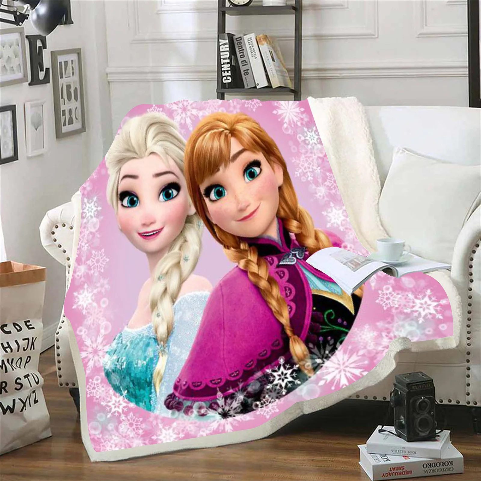 

Disney Frozen Cartoon Custom Modern Children Printed Reactive Printing Blanket And Throws Fluffy Winter Plush Kawaii Furry