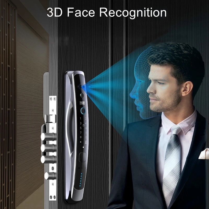 

3D Face Recongnition Fingerprint Door Lock Auto Unlock Smart Digital Password Electronic Home Office Anti-theft Wifi Door Lock