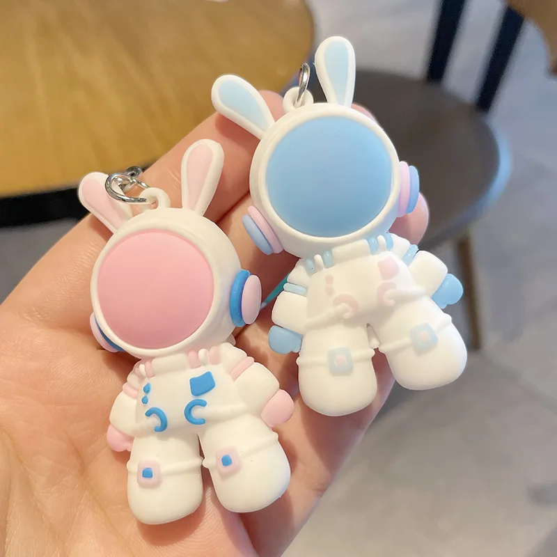 

Fashion Kawaii New Space Astronaut Bunny Doll Keychain For Women Men Cute Backpack Pendant Accessories Couples Gift Car Key Ring