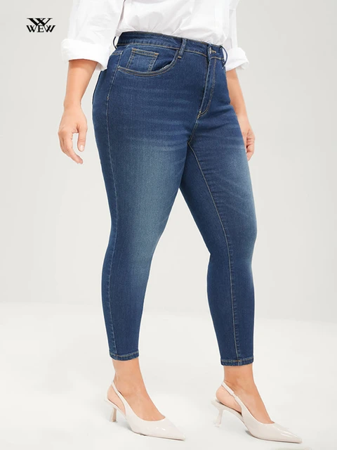 Best Fitting Jeans Plus Size  Jeans Womens Plus Size Stretch Straight - Plus  Size Jeans - Aliexpress