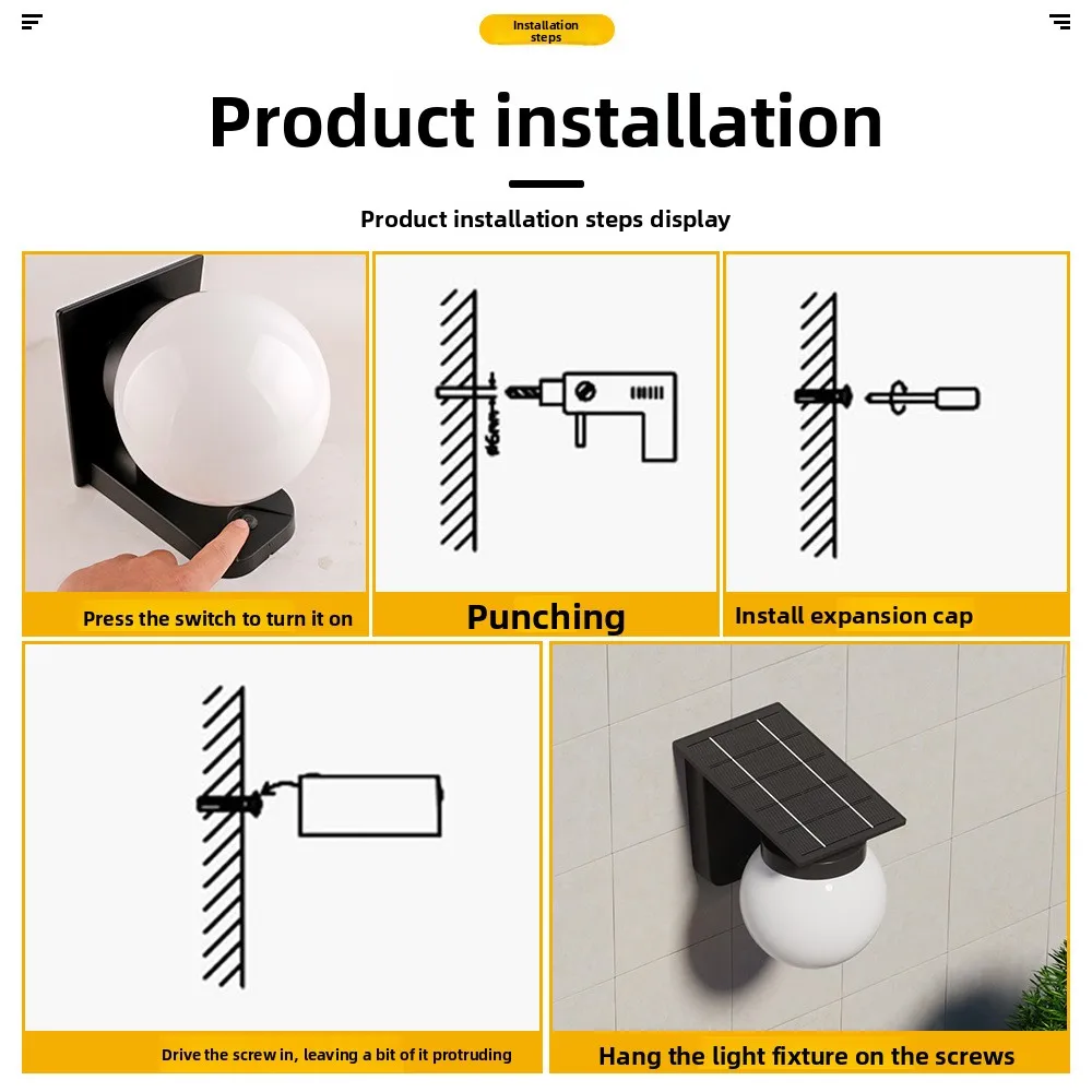 Solar Wall Lamp Waterproof Outdoor Garden Lamp For Pathway Landscape Yard Gate Light Landscape Path Yard Backyard Lawn