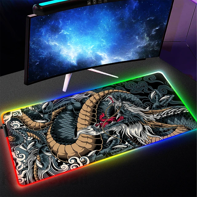 RGB Black And White Mouse Pad XXL Luminous LED Computer Laptop Game  Accessories Gamer Keyboard Carpet Pad Gaming LED Mousepad