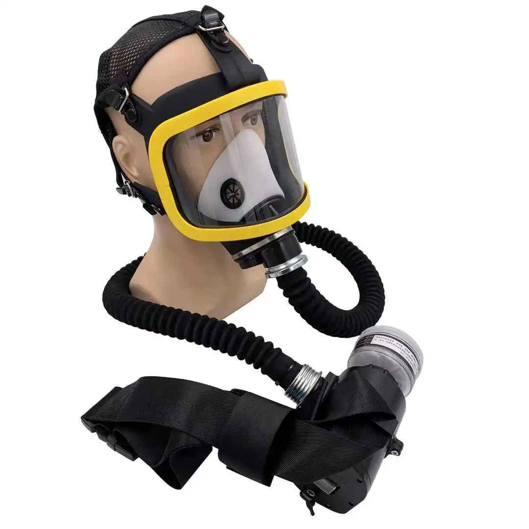 Protective Electric Constant Flow Supplied Air Fed Full Face Gas Mask Respirator System respirator Mask Workplace Safety Supply