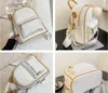 New Arrival Women Fashion Pu Soft Leather Double Zipper Shoulder Bags Large Capacity Backpack Handbag Casual Travel Backpacks 6