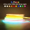 2.7mm Dimmable COB Strip Light Super Slim 12V 480LEDs/M Flexible Linear Lamp Colorful Warm Cool White Ribbon Car Decor Lighting 1