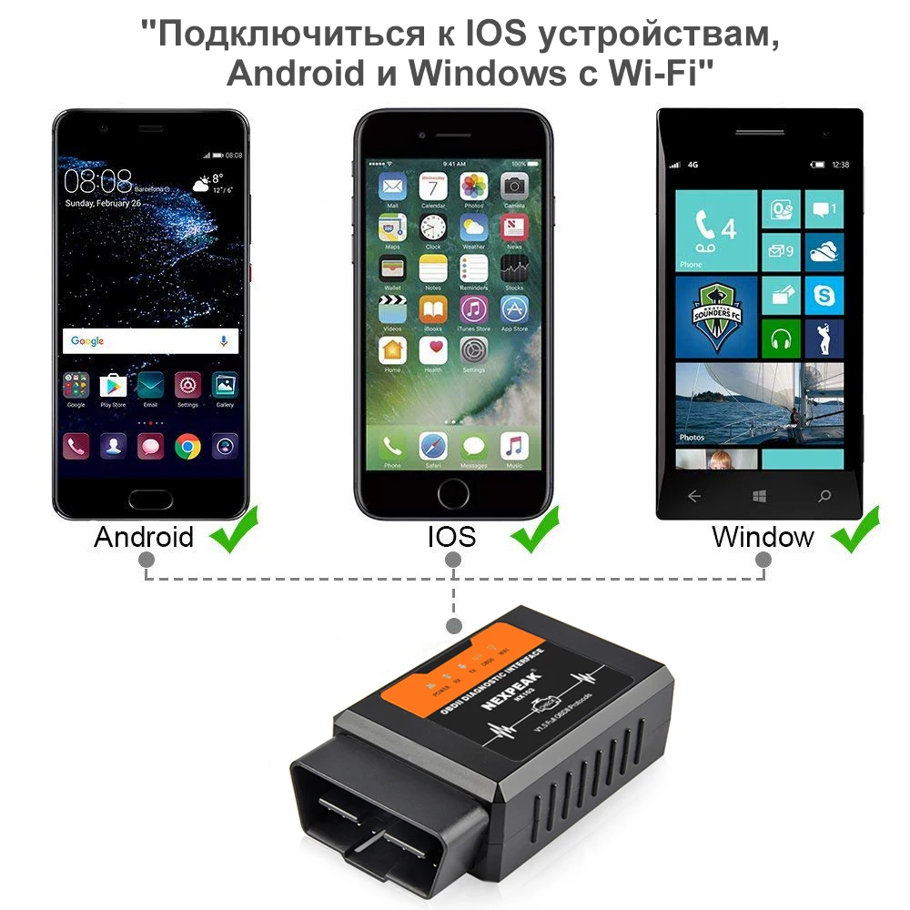 NEXPEAK NX103 ELM327 V1.5 WIFI OBD2 Adapter PIC18F25K80 OBD 2 Scanner Car Diagnostic Tool Scanner OBD for iPhone IOS Android cheap car inspection equipment