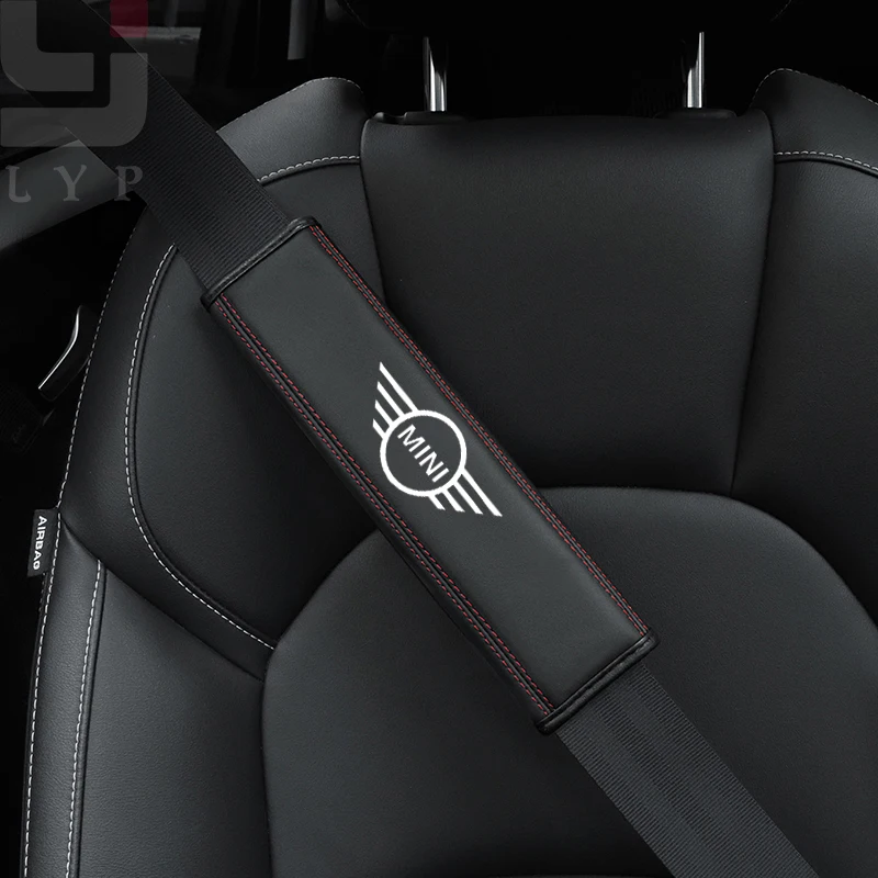 Car Seat Belt Accessory de cuero para cintur&oacute;n de seguridad coche accesorio Interior para Mini Cooper S R55 R56 R50 R53