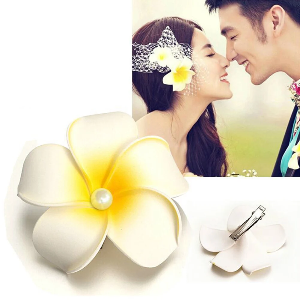 Fermagli Per Capelli Con Fiore Clip Hawaiian Plumeria Flowers Hairpin Barrettes Accessori Ragazza Donna Seaside Beach Holiday Hairpin Headwear