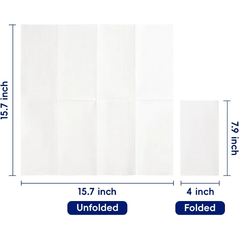 Disposable Paper Soft Bathroom Napkins 200 Pack for Guests 2-Ply White Paper Hand Towels for Halloween Wedding Thanksgiving