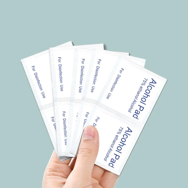 10/100Pcs Car Detailing Disposable Alcohol Disinfection Cotton Pad Wash Care Phone Cleaning Wiper Screen Glasses Cleaning Cotton
