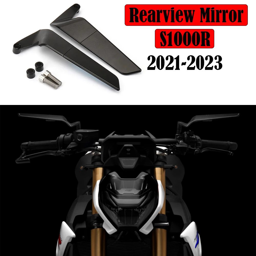 

For BMW S1000R Motorcycle Stealth Mirrors Wind Wing Rear View Mirror 360 Adjustable Sports Wing Mirrors 2021-2023