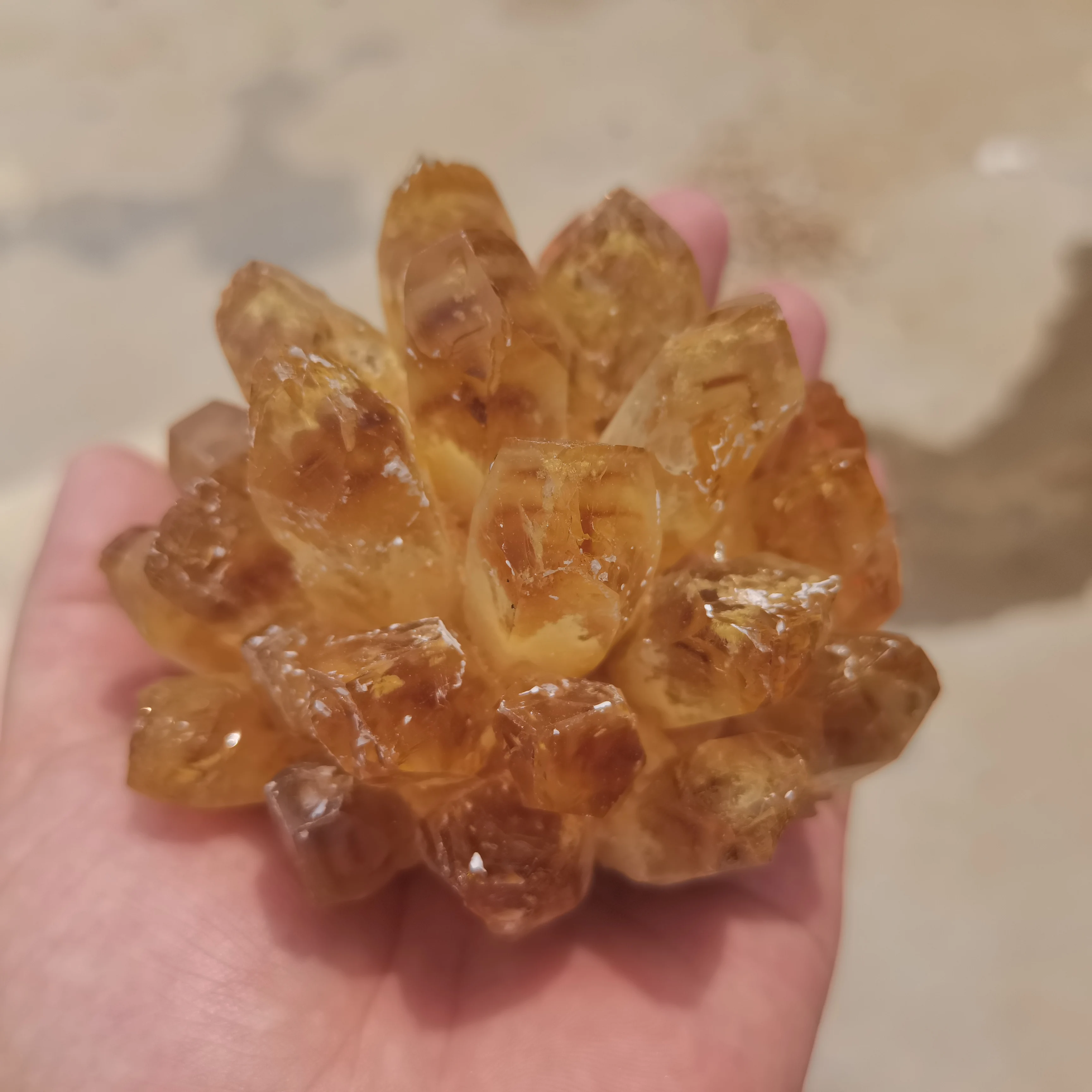 

600g Natural Citrine Quartz Geode Yellow Crystal Cluster Healing Reiki Crystals Rough Mineral Specimen Stone Crafts Ornament 1pc