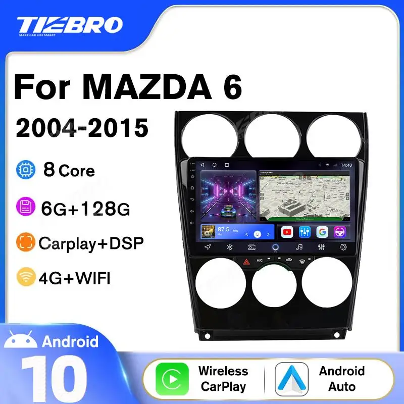 

TIEBRO 2Din Android10 Car Radio For MAZDA 6 2004-2015 GPS Navigation Stereo Receiver Auto Radio DSP Bluetooth Player Carplay IGO