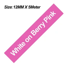 Versatile Multi-Width Laminated Label Maker Tape - 12mm (White on Pink)