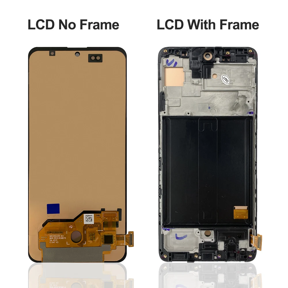 AMOLED LCD 디스플레이 터치 스크린 디지타이저, 프레임 포함, 삼성 A51 SM-A515FN DS A515 용, 6.5 인치