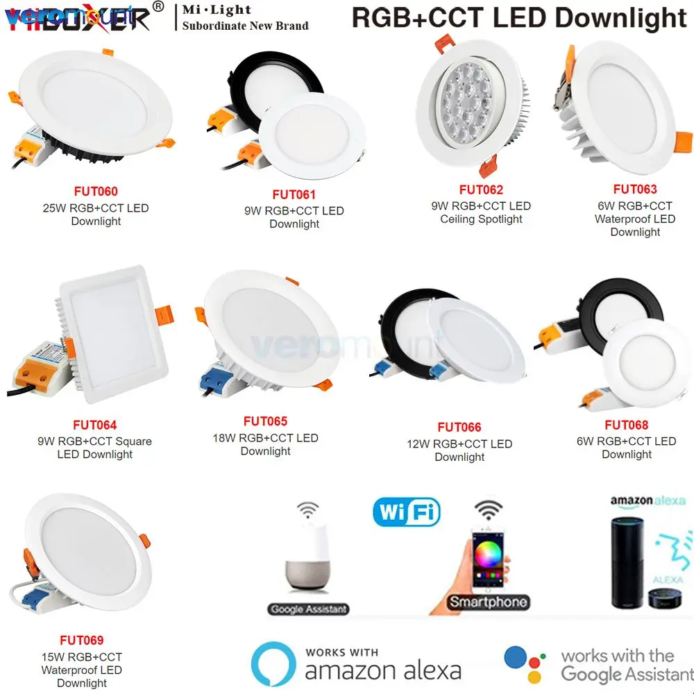 Spot LED encastrable connecté RGB+CCT 6W Mi-Light (MiBOXER)