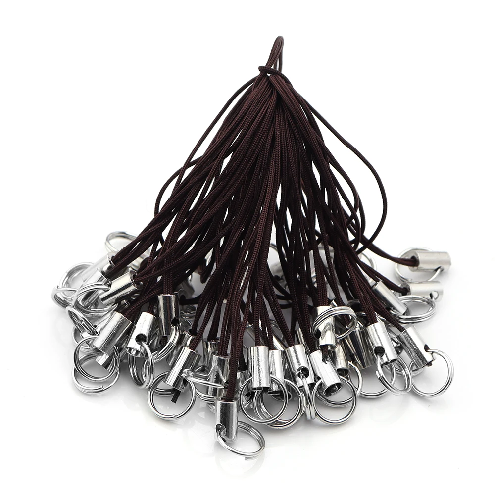 50pcs Durable Lanyard Rope with Jump Ring for DIY Keychain and Pendant Accessories