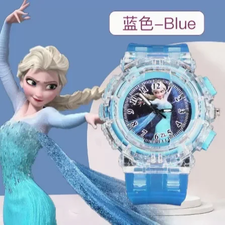 Disney Frozen Cartoon Children Watches Toy Flash Waterproof Sports Watch for Kids Girls Boy Quartz Wristwatch Child Clock Gifts 2