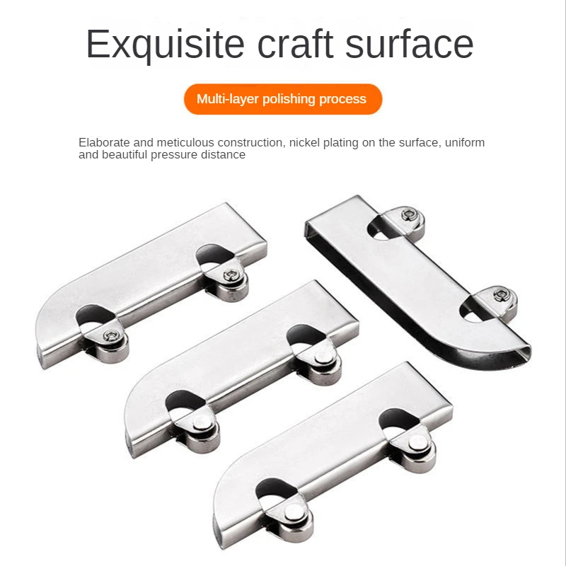 Sliding Door Slide Rail 5mm Glass Track Stainless Steel Guide Wheel Double Knife Wheel Clamp Roller Track Accessories 4pc curtain track,glass door track