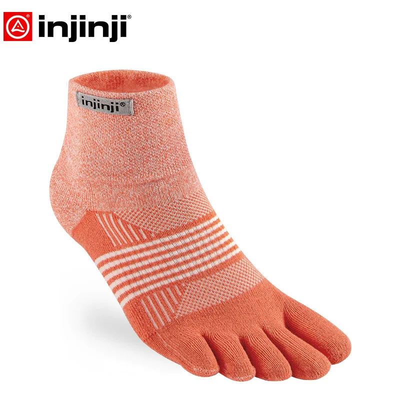 Injinji Women's Trail Midweight Mini-Crew Socks Running Quick-drying Breathable Sports COOLMAX Pilates Five Fingers Heated Socks