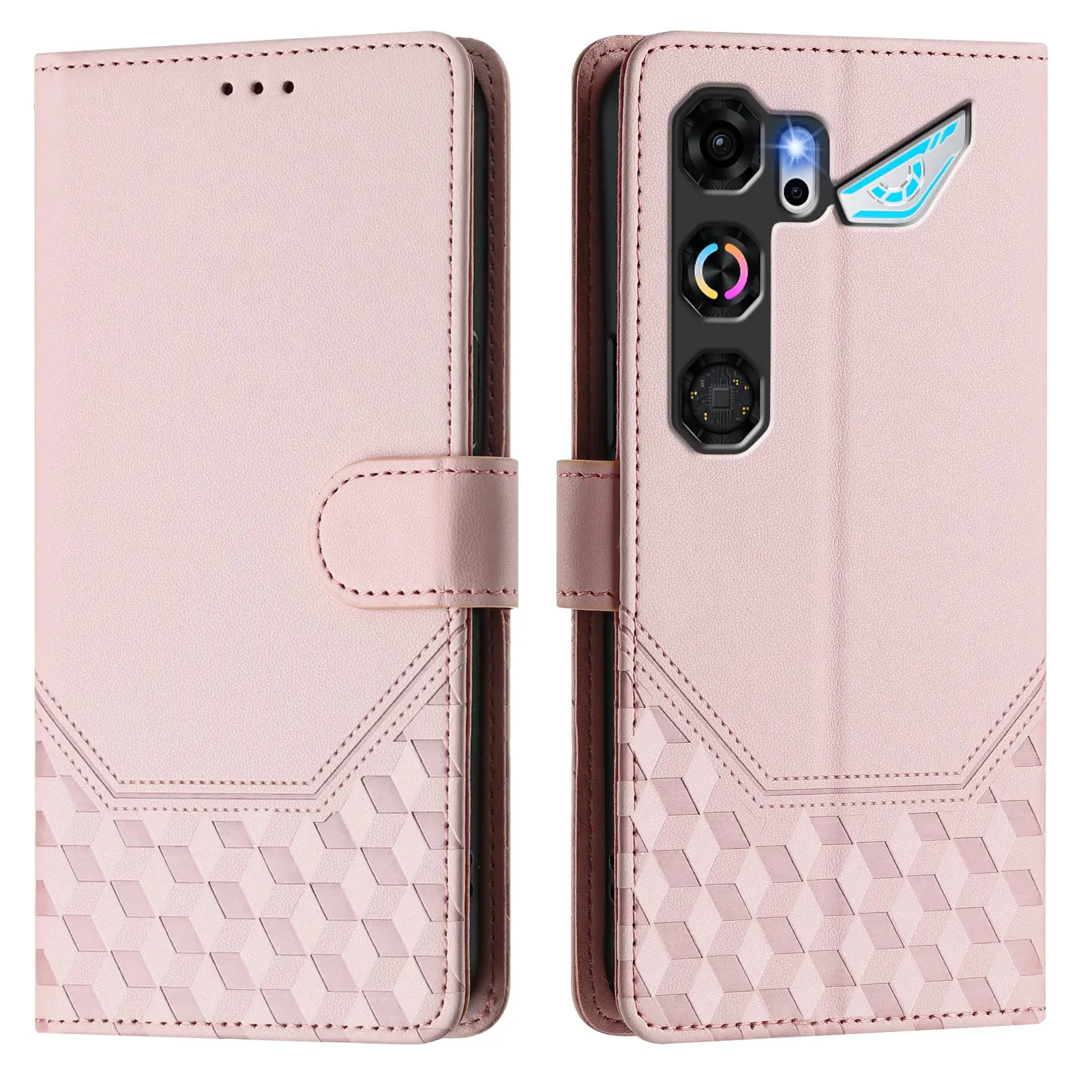 Classic Leather Embossed Wallet Phone Case with Card Slot and Flip Cover
