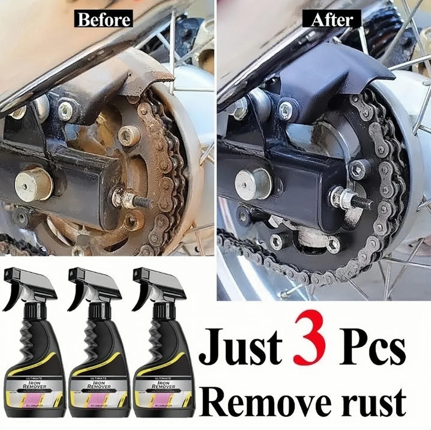 Multi-Use Car Rust Remover Spray – Wheel & Exhaust Pipe Metal Cleaner 4