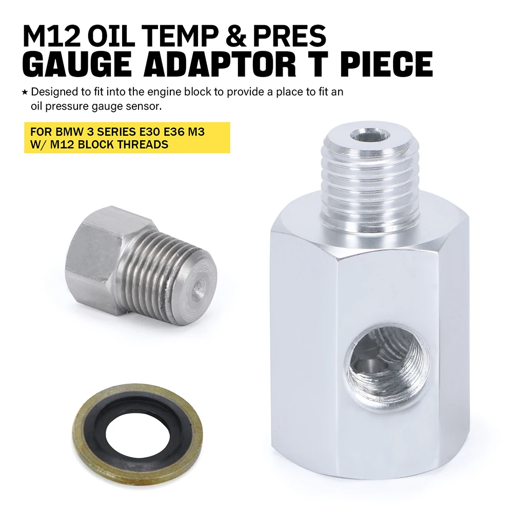 Automotive Gauge For BMW 3 Series E30 E36 3 Port Oil Pressure Temperature Gauge Adaptor T Piece WLR-OGA01