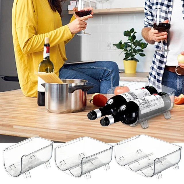 Bottle Organizer Rack Stackable Bin Holder Cupboard Organizer And Storage  For Water Wine Bottle Kitchen Cabinets Countertop Rack - AliExpress