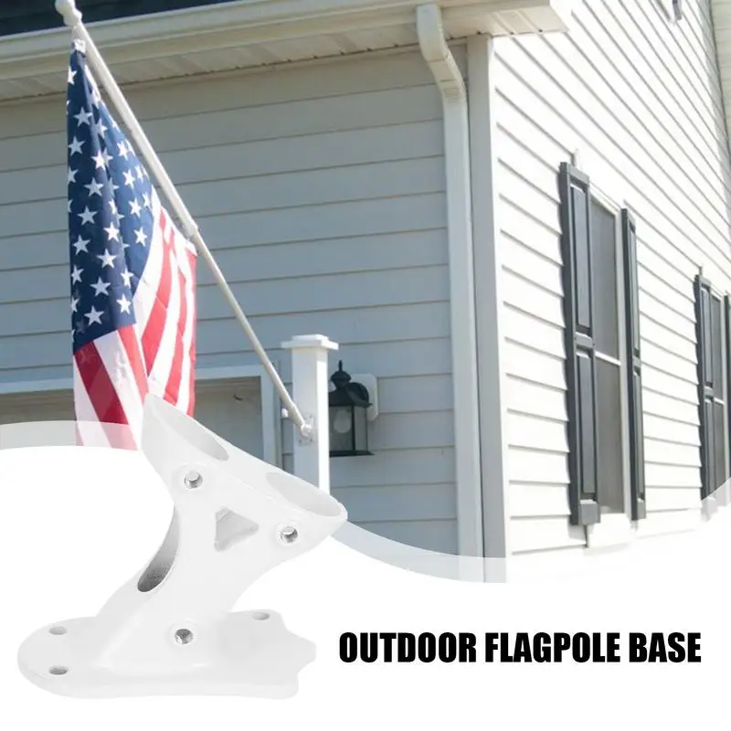 Flag Pole Holder For Outside House Mounting Brackets Aluminum Alloy Heavy Duty Holder Metal Base Stand Heavy Duty Wall Mount For