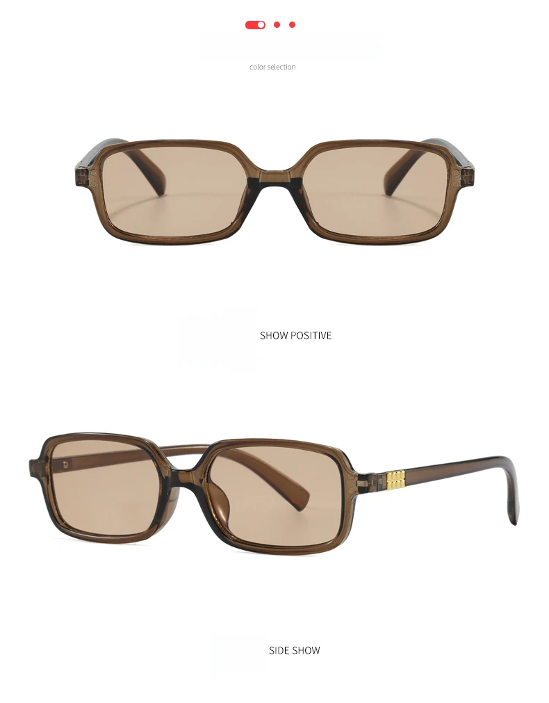 1 Stück/5 Stück kleine rechteckige Sonnenbrille Damen Retro einfache Brillen minimalistischer Stil Design Sonnenschirm UV400 Brille Unisex – Detail 9
