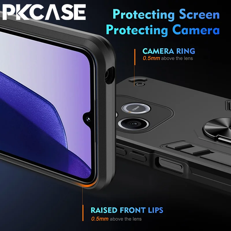 Shockproof Magnetic Bracket Phone Case with Ring Stand