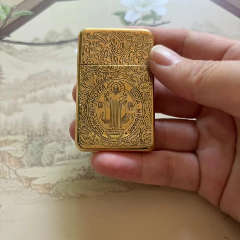 CHIEF engraved Constantine pattern kerosene lighter retro grinding wheel ignition portable personalized men's gift 2