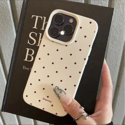 Polka Dots Soft Silicone Phone Case with TPU Leather Cover - Reno8T 5G (S22330)