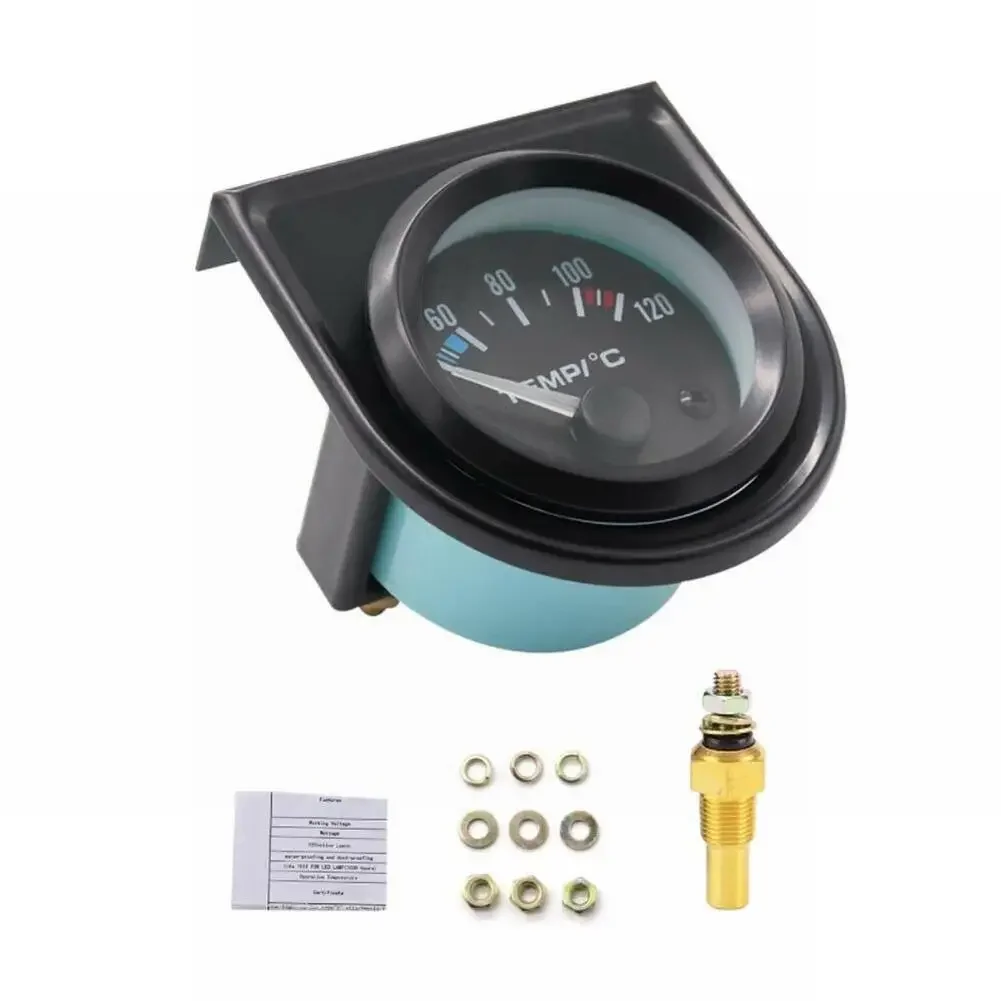게이지 온도 게이지 정원 주방 사무용품 교체 1개 1/8 NPT 12V DC 40-120 ℃   블랙 다이얼