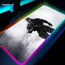 Grand tapis de souris arc en ciel avec rétroéclairage LED, accessoire de jeu pour PC et bureau 
