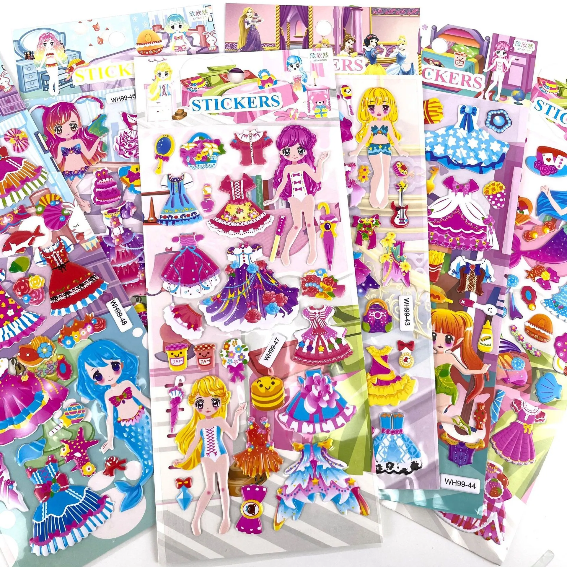 3D Stickers 3D Bubble Sticker Car Truck Plane Traffic Waterproof Cartoon Anime Stickers For Kids 6 Sheets