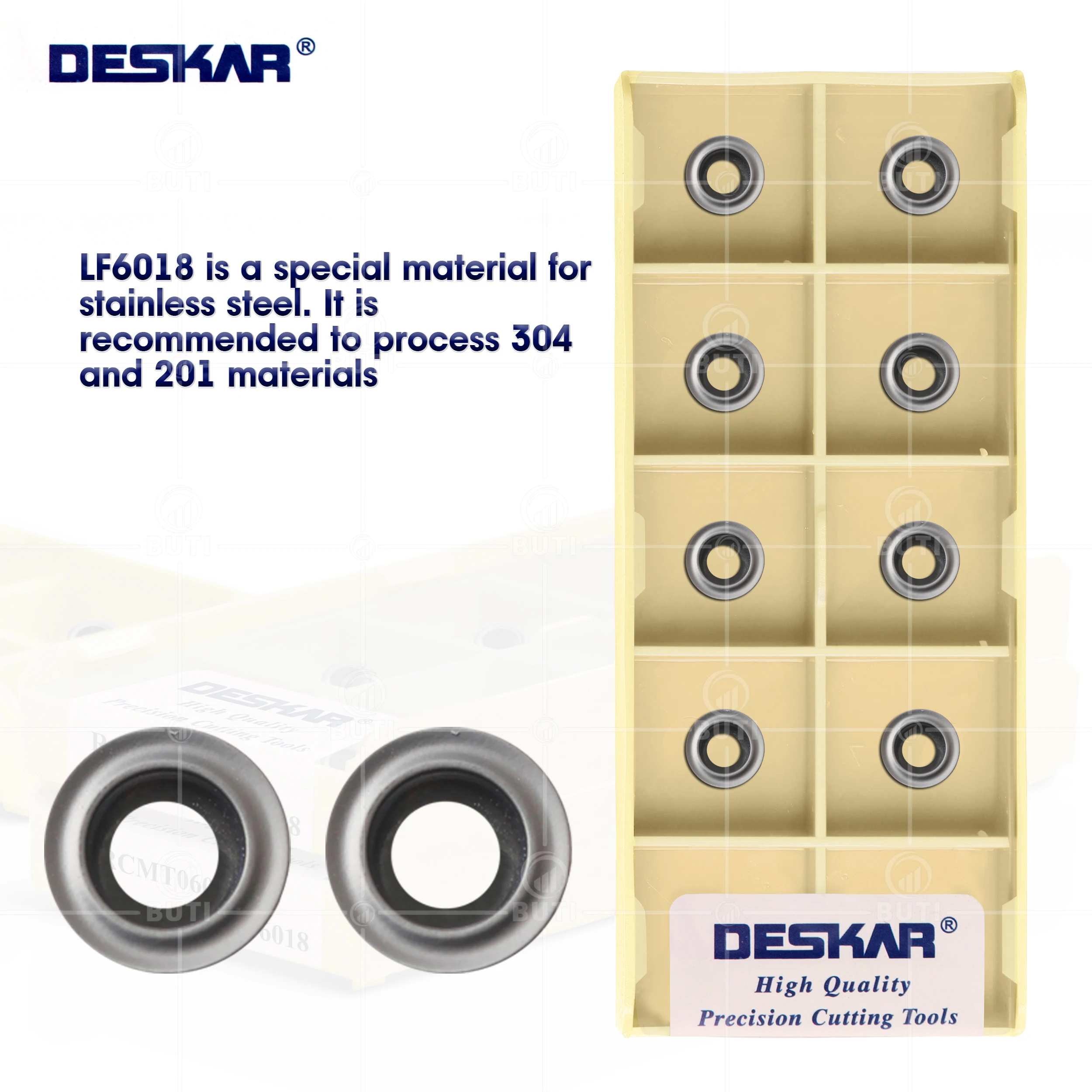 

DESKAR 100% Original RCMT0602MO LF6018 CNC Lathe Milling Turning Tool Cutter Cutting Carbide Insert End Mill For Stainless Steel