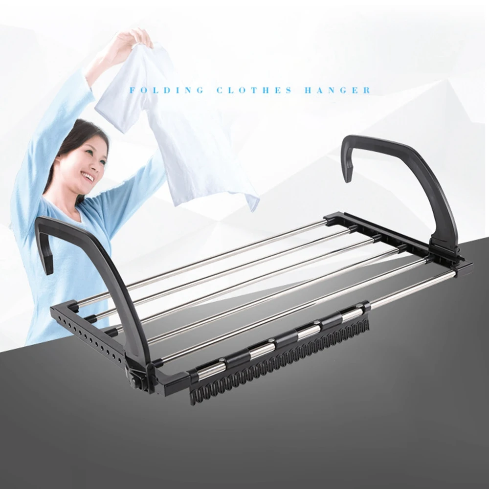 Balcony Drying Shoe Rack Folding Window Diaper Drying Rack Laundry Clothes Dryer, Indoor Towel Storage 40cm