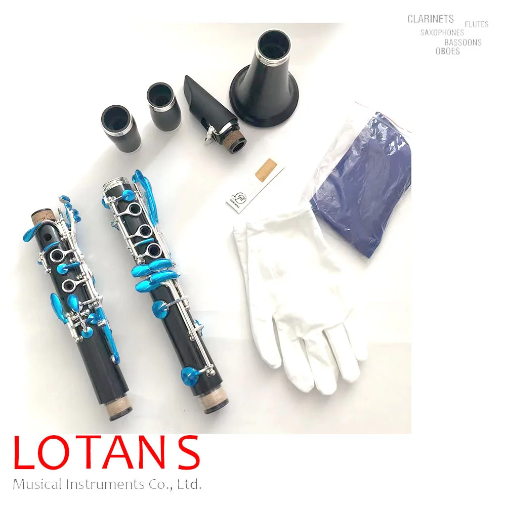 Factory processing ebony clarinet silver plated 17 key Bb clarinet Professional Performance level