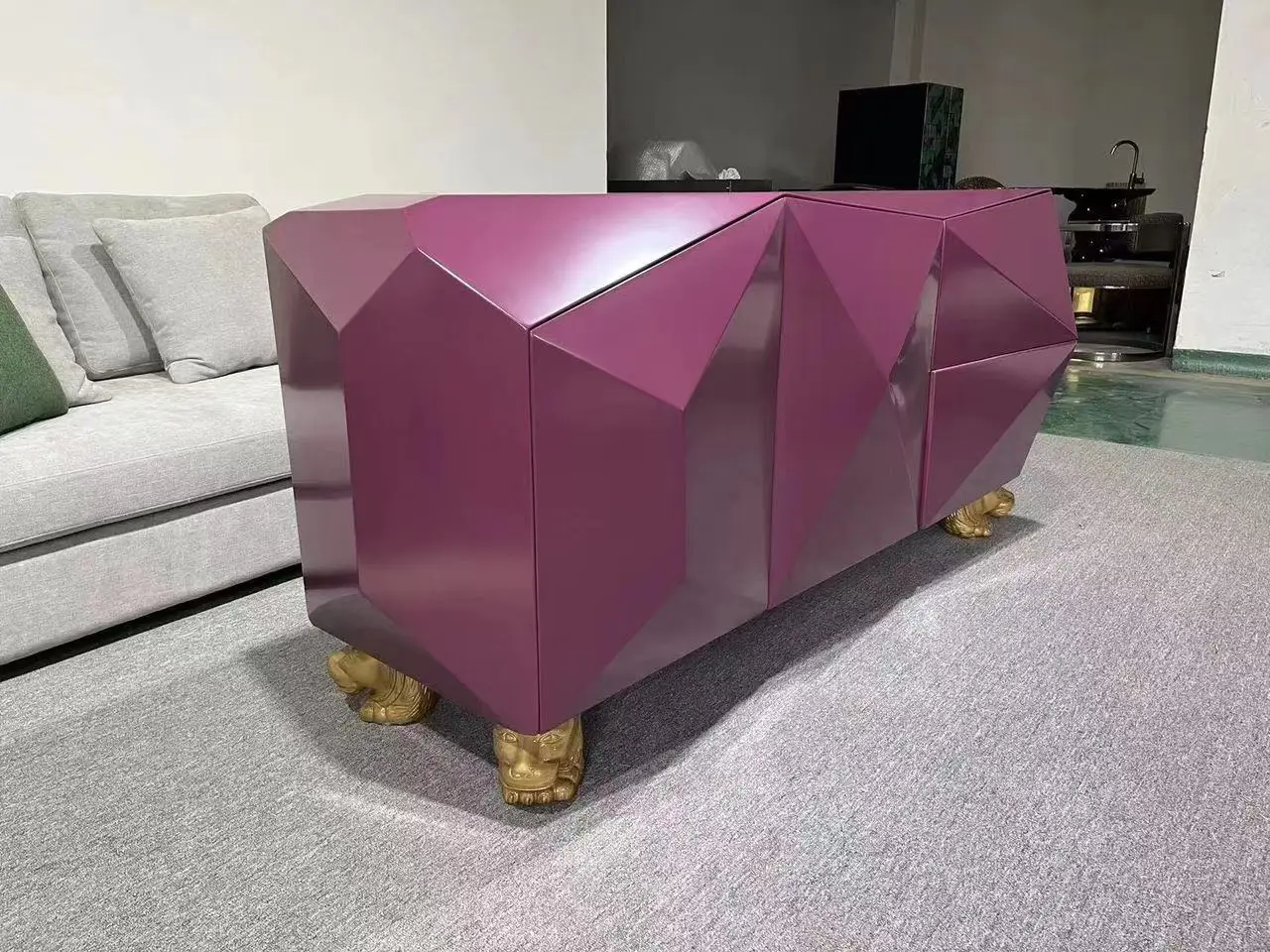 Living room dining furniture Hotel design Wooden metal beautiful side panel furniture Multifunctional buffet cabinet Living room