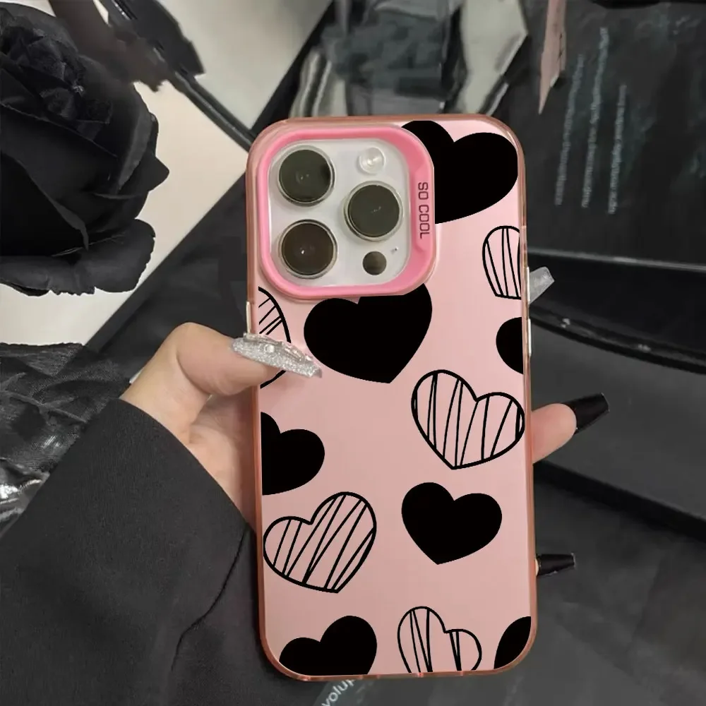 Elegant Black Love Design Shockproof Phone Case