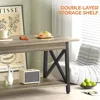 Coffee Table with Storage, 39inch Modern 2-Tier Coffee Tables for Living Room, X-Frame Design Farmhouse Coffee Table Space 5