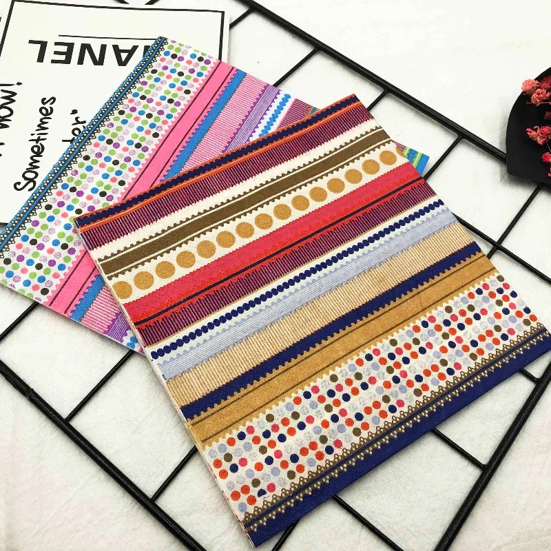 Striped Polka Dot Colourful Printed Napkins 20pcs/Pac paper napkins disposable paper placemats tissue paper decoration
