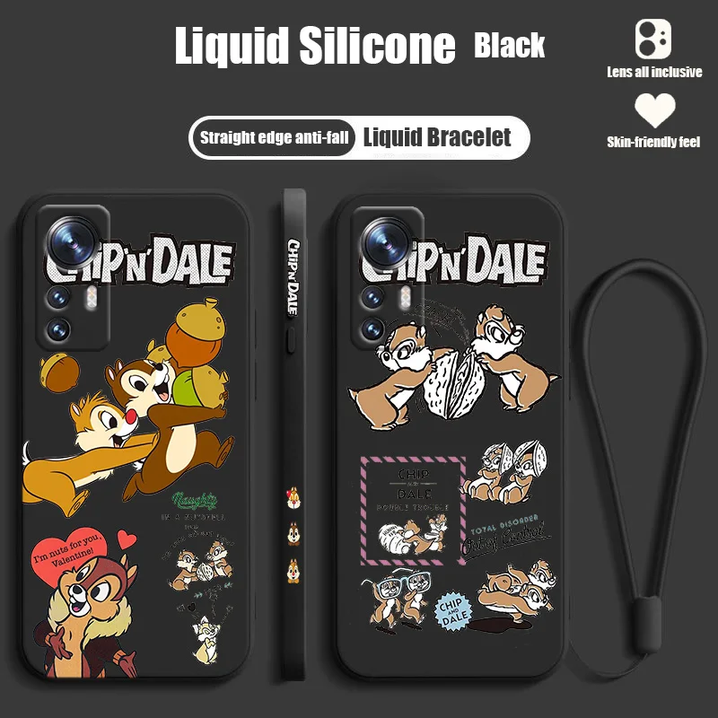 

Disney Chip 'n' Dale For Xiaomi Mi 12T 12S 12 11T 11 10T 10S 10 9 SE CC9E Ultra Lite Pro Liquid Left Rope Phone Case