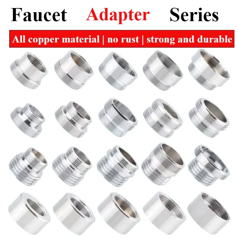 Faucet adapter 22 turn 16-32mm brass coupler sealing ring internal external fine tooth conversion thread